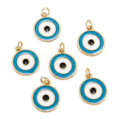 Brass Enamel Pendants KK-P204-12G-1