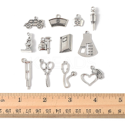 100Pcs 12 Styles Tibetan Style Zinc Alloy Pendants TIBEP-FS0001-39-1