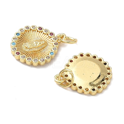 Holy Virgin Theme Brass Cubic Zirconia Pendants KK-L253-32G-04-1