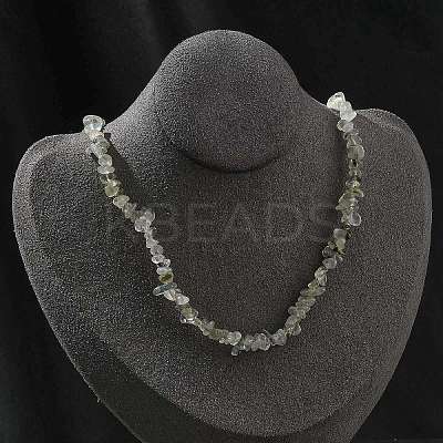 Natural Supper 7 Rutilated Quartz Chip Beaded Necklaces for Men Women NJEW-G159-01Q-1