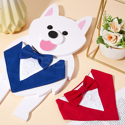 2Pcs 2 Styles Polyester Pet Handkerchi AJEW-CP0008-69A-1