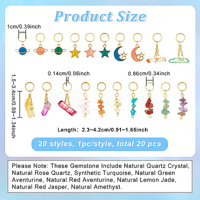 20Pcs 20 Style Natural & Synthetic Mixed Gemstone & Alloy Enamel Pendants FIND-BC0003-72-1