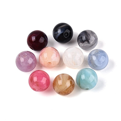 Two Tone Opaque Acrylic Beads OACR-Q205-05A-1