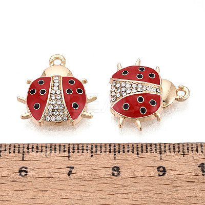 Rack Plating Alloy & Rhinestone & Enamel Pendants ENAM-T024-02A-G-1