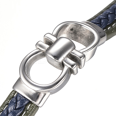 Men's Braided Leather Cord Bracelets BJEW-H559-15-1
