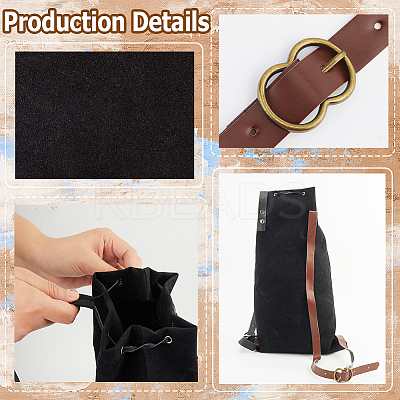 Flocking Fibre Drawstring Backpacks with PU Leather Straps and Alloy Clasps ABAG-WH20019-02C-1