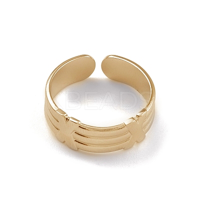 Ion Plating(IP) 304 Stainless Steel Cuff Rings RJEW-G285-81G-1