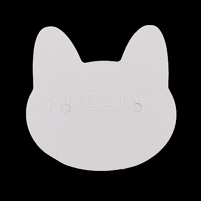 100Pcs Cat Head Shape Paper Jewelry Earring Display Cards AJEW-Z021-03B-1