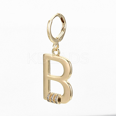 Brass Micro Pave Clear Cubic Zirconia Huggie Hoop Earrings KK-R117-047-NF-1