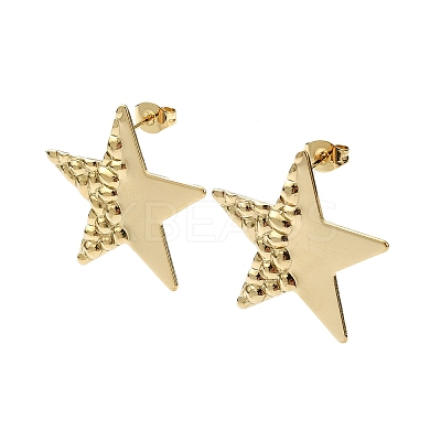 Ion Plating(IP) 201 Stainless Steel Stud Earrings EJEW-K270-25G-1