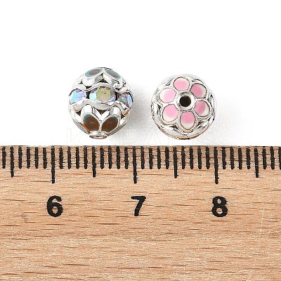 Brass & Alloy & Rhinestone Enamel Beads RB-CBA973B-11A-P-1