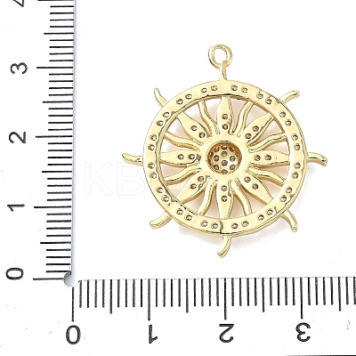 Brass Micro Pave Clear Cubic Zirconia Pendants KK-I476-06G-1