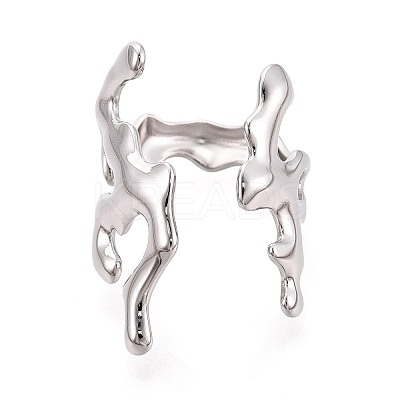 304 Stainless Steel Cuff Open Rings for Women RJEW-N052-21P-1