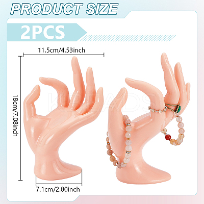 2Pcs Plastic Mannequin Hand Jewelry Display Holder Stands RDIS-UN0001-02A-1