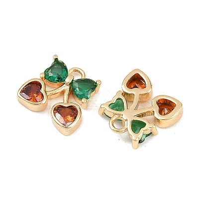 Brass Micro Pave Cubic Zirconia Charms KK-F906-11G-01-1