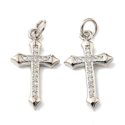 Brass Micro Pave Cubic Zirconia Pendants ZIRC-P060-21P-1