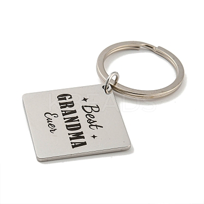Mother's Day Gift 201 Stainless Steel Word Best Grandma Keychains LS-KEYC-E040-01P-01-1