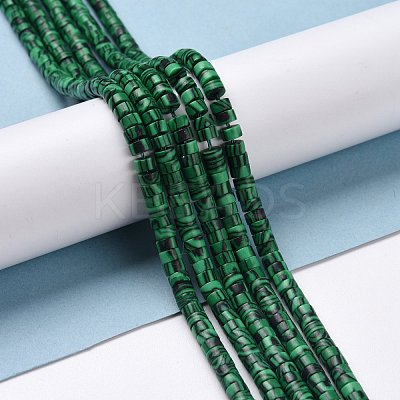 Synthetic Imitation Malachite Beads Strands G-P468-15-1