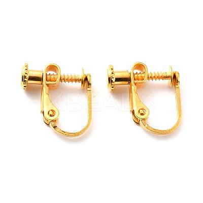 Brass Screw On Clip-on Earring Findings KK-L164-02G-1