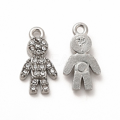 316 Surgical Stainless Steel with Crystal Rhinestone Pendants STAS-G305-04P-1