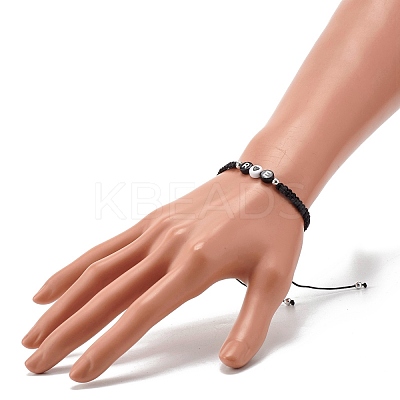 Love Letter Braided Bead Bracelet BJEW-JB07157-1