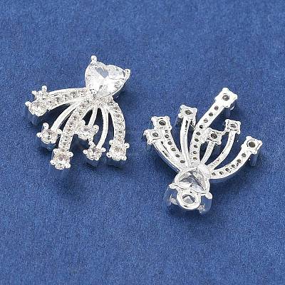 Brass Micro Pave Clear Cubic Zirconia Pendants KK-B172-05S-1