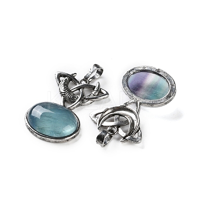 Natural Colorful Fluorite Pendants G-F777-02AS-07-1