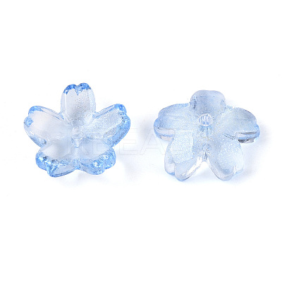 Baking Paint Transparent Glass Bead Caps DGLA-N014-06A-02-1