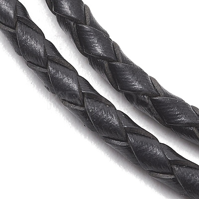 3MM Round Braided Leather Bracelet Making AJEW-JB01541-1