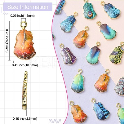 30Pcs 10 Styles Rack Plating Alloy Pendants ENAM-CJ0004-71-1