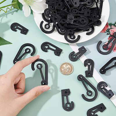180Pcs 3 Style PP Plastic Display Snap Hooks FIND-NB0002-90B-1