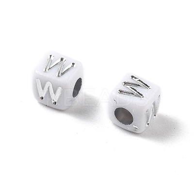 Opaque Acrylic Beads OACR-D282-06W-1