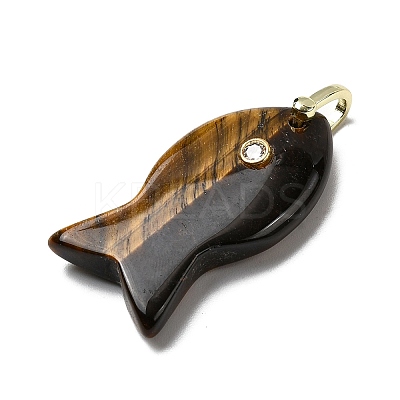 Natural Tiger Eye Pendants KK-D021-05E-G-1