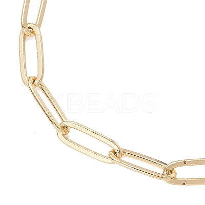 Rice Natural Cultured Freshwater Pearl & Brass Paperclip Chain Bracelets for Women BJEW-JB13543-01-1