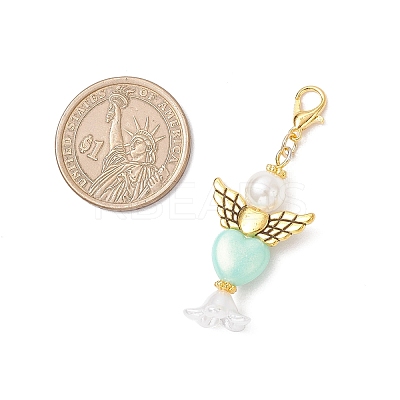 Heart Angel Acrylic Pendants Decorations HJEW-JM03779-02-1