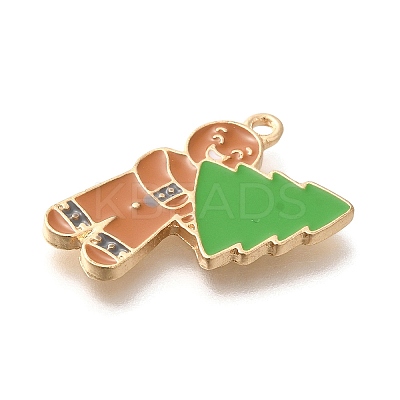 Christmas Theme Alloy Enamel Pendants ENAM-Q509-02KCG-09-1