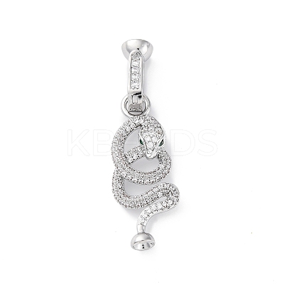 Brass Micro Pave Cubic Zirconia Fold Over Clasps KK-D360-13P-1