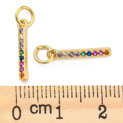 Rack Plating Brass Cubic Zirconia Pendants KK-M258-07G-1