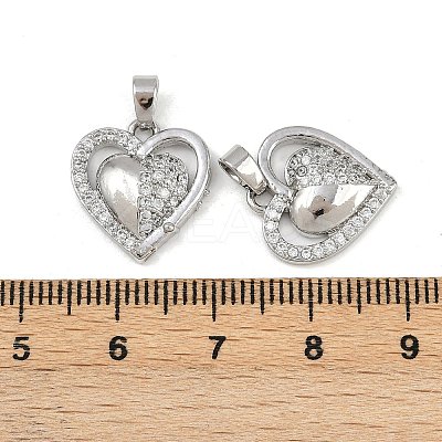 Brass Micro Pave Cubic Zirconia Pendants KK-F908-16P-1