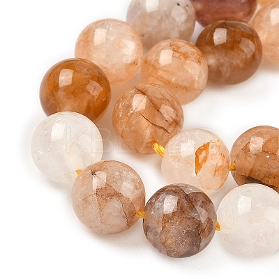 Natural Yellow Hematoid Quartz/Golden Healer Quartz Beads Strands X-G-D334-A02-8mm-1