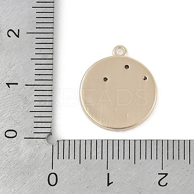 Brass Micro Pave Clear Cubic Zirconia Pendants KK-Z075-10G-1