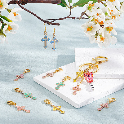 Alloy Enamel Pendant Locking Stitch Markers HJEW-AB00171-1