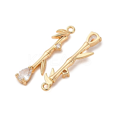Brass Micro Pave Clear Cubic Zirconia Pendants KK-Z112-27G-1