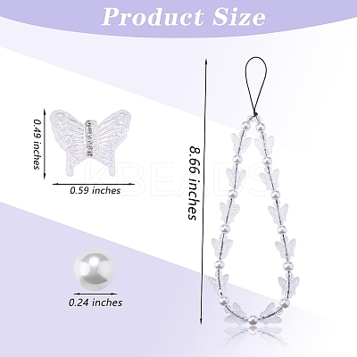 Acrylic Beaded Phone Lanyard HJEW-SW00017-04-1