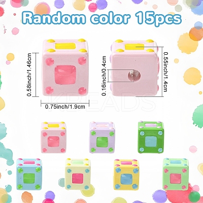 15Pcs Opaque Acrylic European Beads OACR-YW0003-82-1