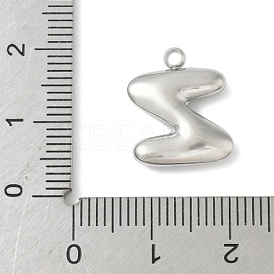 304 Stainless Steel Initial Pendants STAS-S186-12Z-P-1