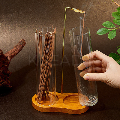 Glass Incense Holder AJEW-WH0410-193B-1