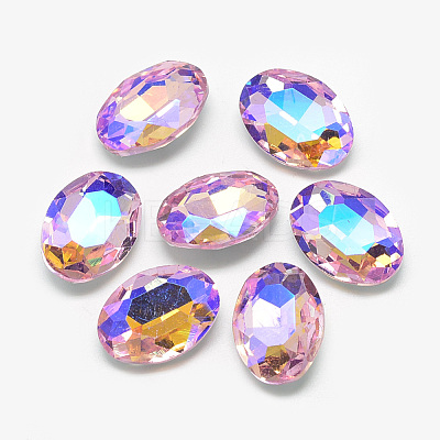 Pointed Back Glass Rhinestone Cabochons RGLA-T018-10x14mm-01-1