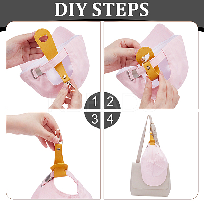 7Pcs 7 Colors PU Leather Hat Clip AJEW-AR0004-86-1