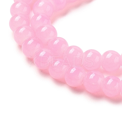 Baking Paint Imitation Jade Glass Round Bead Strands LS-DGLA-XCP0001-25-1